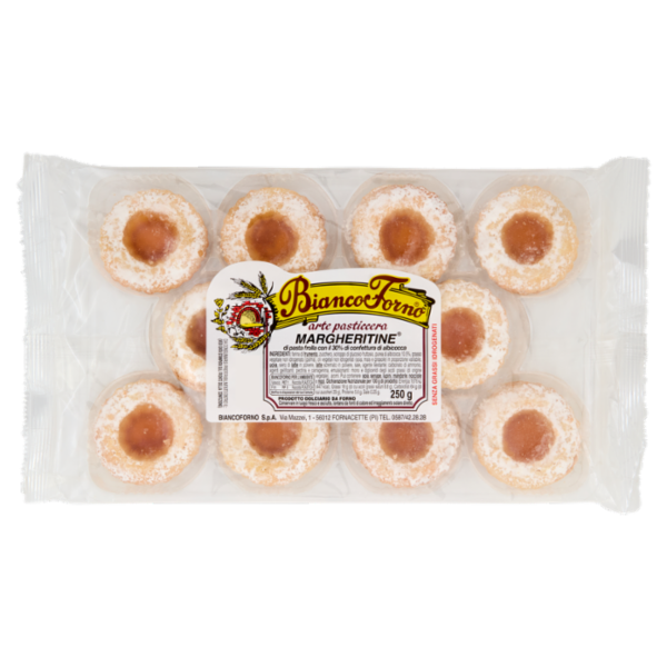 BiancoForno Margheritine di pasta frolla con il 30% di confettura di albicocca 250 g