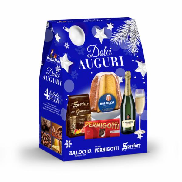 Regalidea Confezione Regalo Dolci Auguri Pandoro 4 Pezzi