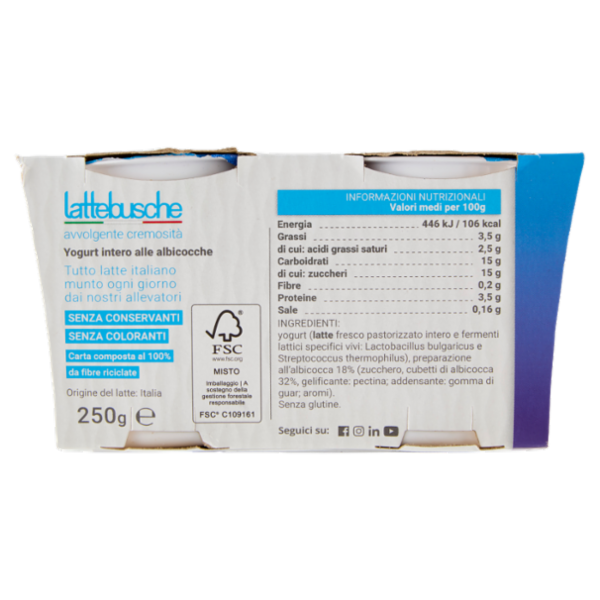 lattebusche yogurt Albicocche 2 x 125 g