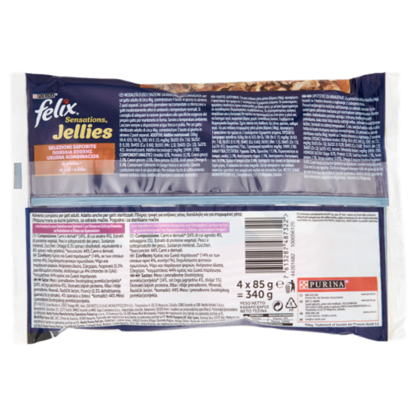 FELIX Sensations Jellies Selezioni Saporite in gelatina (Anatra, Agnello) 4 x 85 g