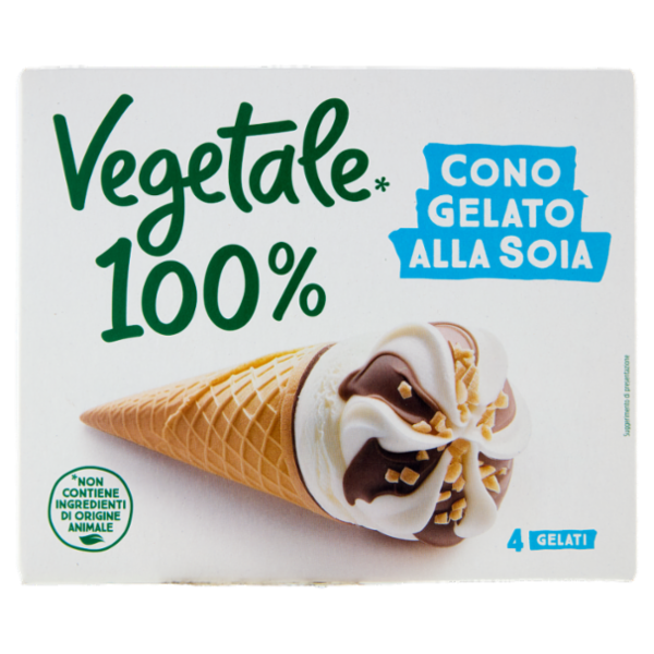 Vegetale 100% 4 Coni di Gelato alla Soia 300 g