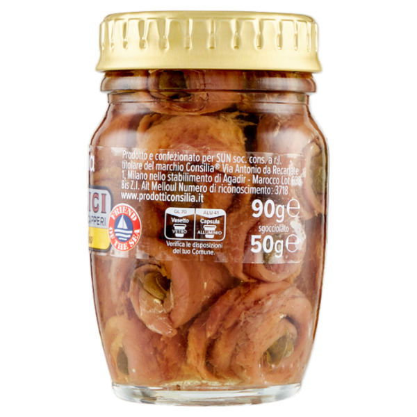 Consilia Filetti di Alici all'Olio di Oliva con Capperi 90 g