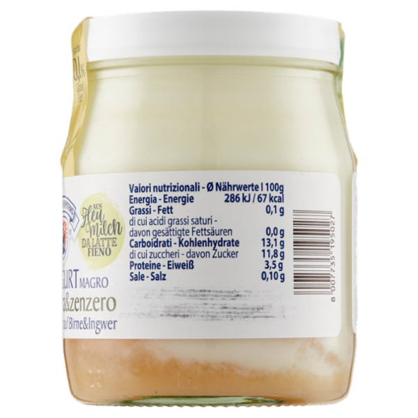 Sterzing Vipiteno bio Yogurt Magro su pera&zenzero da Latte Fieno 150 g