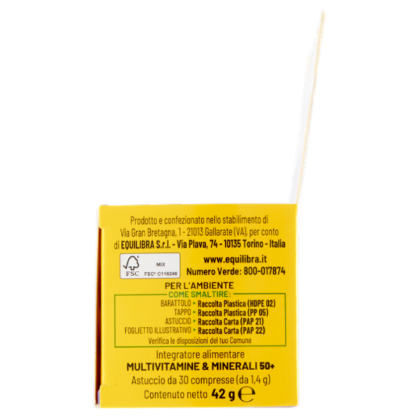 equilibra Multivitamine & Minerali 50+ Compresse Triplo Strato 30 x 1,4 g