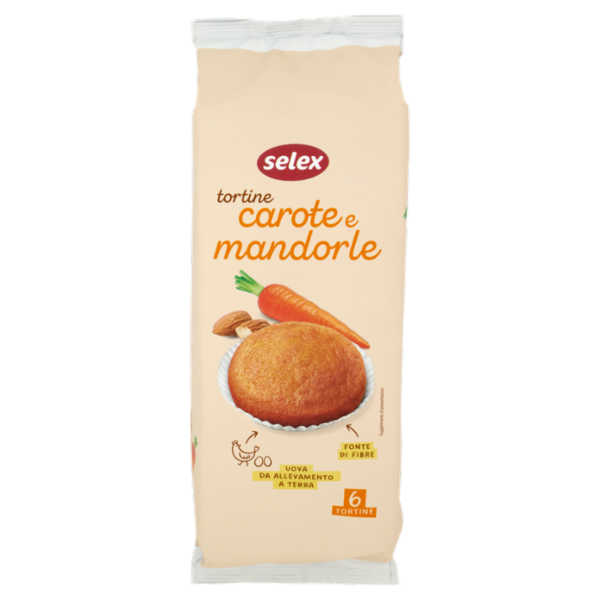 Selex Tortine con Carote e Mandorle 6x38 g