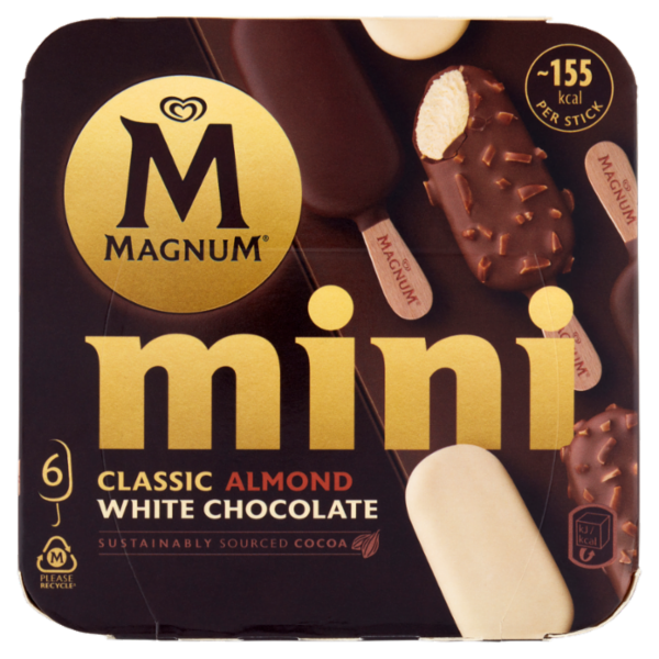 Magnum mini Classic Almond White Chocolate 6 Gelati 266 g