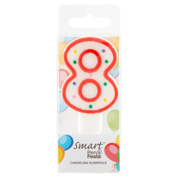 Smart PerLa Festa Candelina Numerale 8 1 pz