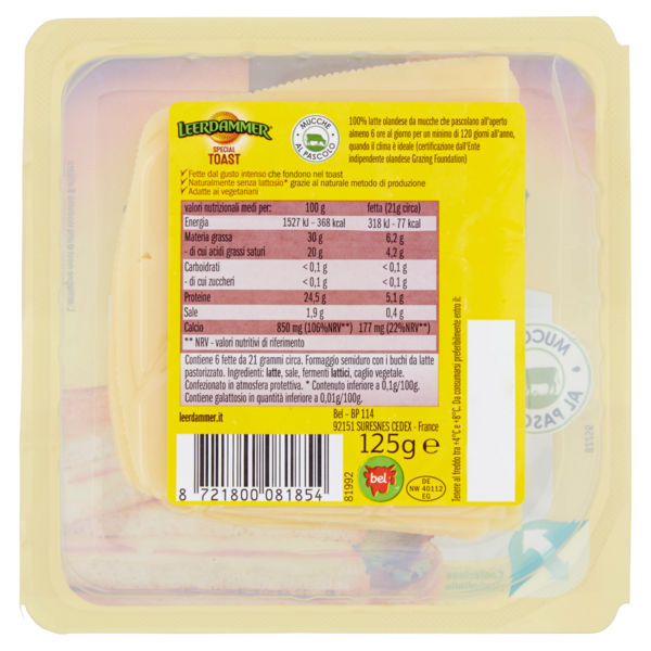 Leerdammer Special Toast formaggio a fette 6 x 21 g