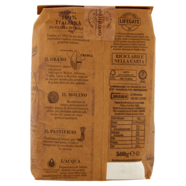 La Molisana integrale 37 Maccheroni 500 g