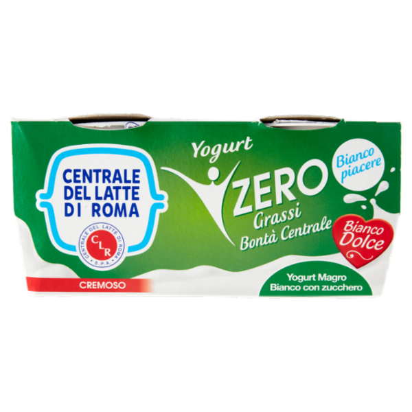 Centrale del Latte di Roma Zero Grassi Yogurt Magro Bianco con zucchero 2 x 125 g