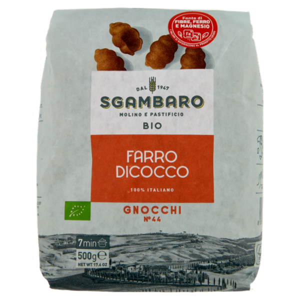 Sgambaro Bio Farro Dicocco Gnocchi N°44 500 g