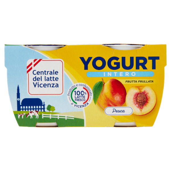 Centrale del latte Vicenza Yogurt Intero Frutta Frullata Pesca 2 x 125 g