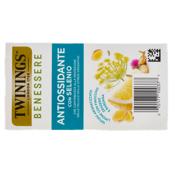 Twinings Benessere Antiossidante Tisana aromatizzata Limone con Finocchio e Zenzero 18 filtri 36 g