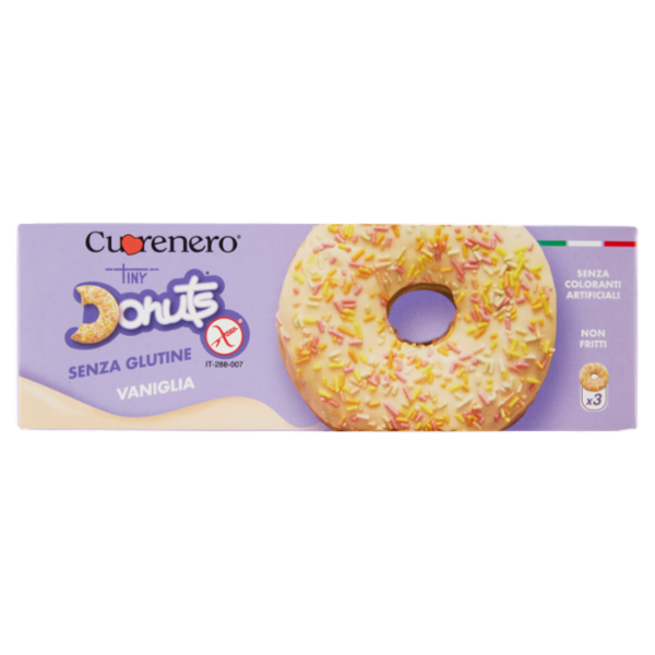 Cuorenero Tiny Donuts Senza Glutine Vaniglia 3 x 37 g