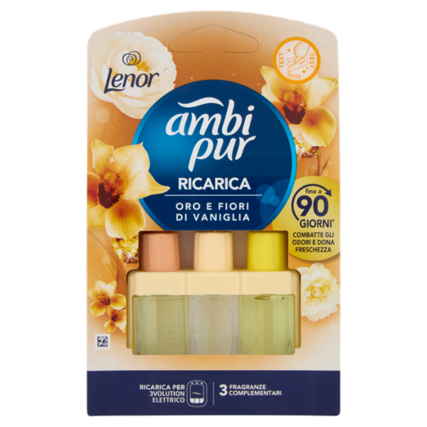 Ambi Pur Profumatore per Ambienti Elettrico Ricarica 3Volution, Oro e Fiori di Vaniglia 20 ml