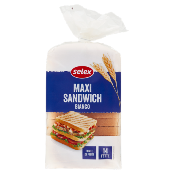 Selex Pane Maxi Sandwich Bianco a Fette 550 g