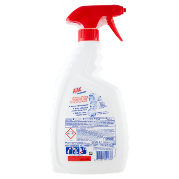Ajax detersivo Spray con candeggina igienizzante, 675 ml
