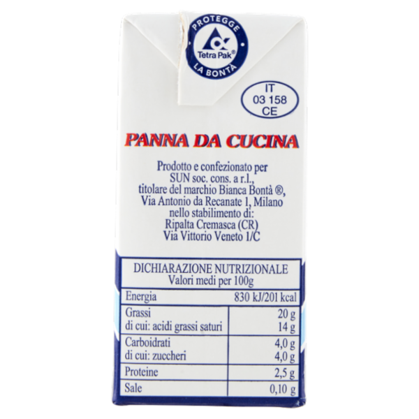 Bianca Bontà Panna da Cucina Uht 200 ml