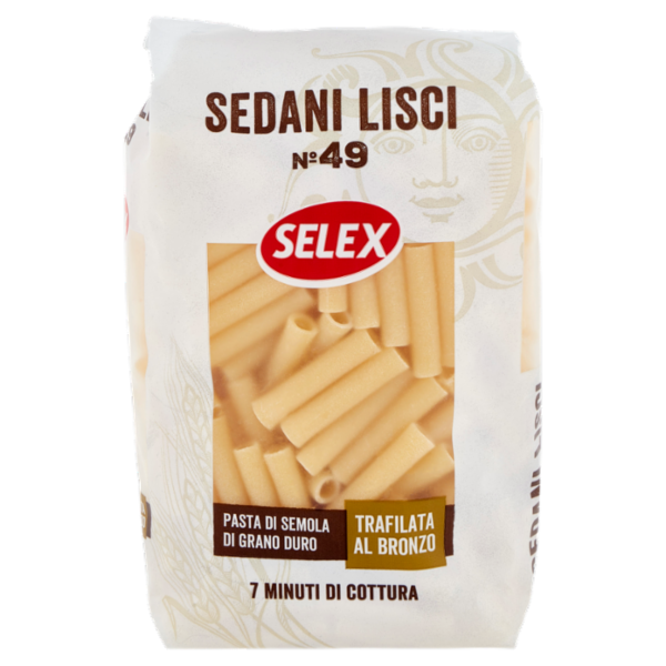 Selex Pasta di Semola Trafilata al Bronzo Sedani Lisci 500 g