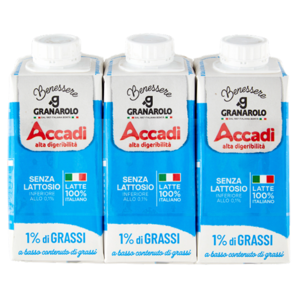 Accadì Benessere Senza Lattosio 1% di Grassi 3 x 200 ml