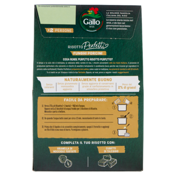 Riso Gallo Risotto Perfetto Funghi Porcini 175 g