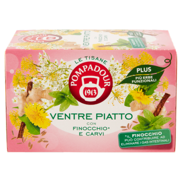 Pompadour Le Tisane Plus Ventre Piatto con Finocchio* e Carvi 18 x 2,2 g