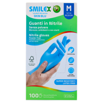 Smilex Skin Blu Guanti In Nitrile M 7/7,5 Medium 100 Pz