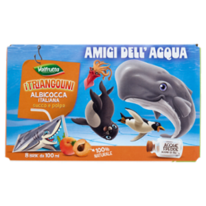 Valfrutta i Triangolini Albicocca Italiana Succo e Polpa Brik 8 x 100 Ml