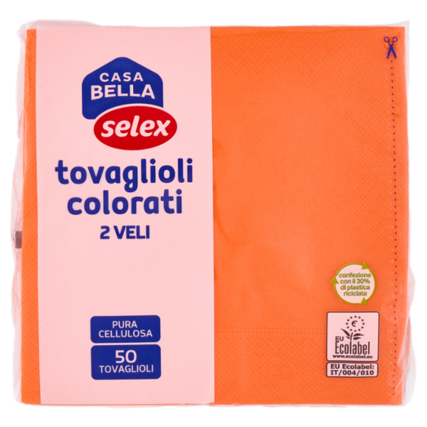 Selex Casa Bella Tovaglioli 2 Veli 33x33 cm Arancione 50 pezzi