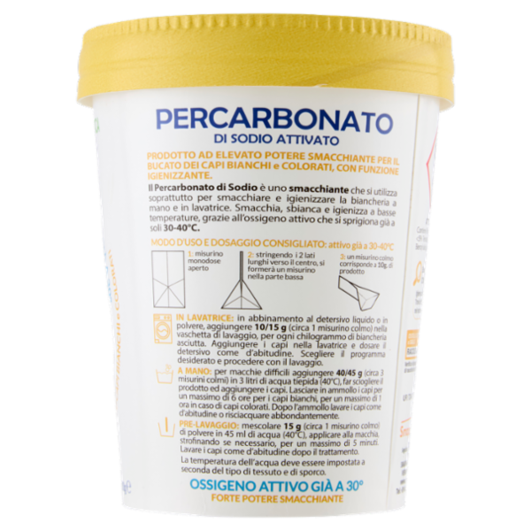Smapiù Percarbonato di Sodio Attivato Delicato su Capi Bianchi e Colorati 500 g