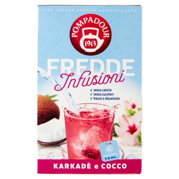 Pompadour Fredde Infusioni Karkadè e Cocco 18 x 2,5 g