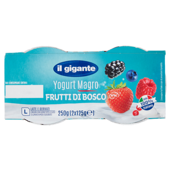 IL GIGANTE Yogurt Magro Frutti di Bosco 2 x 125 g