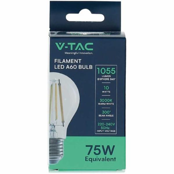 V-Tac Led Filamento E27 10W,75W 3000K C