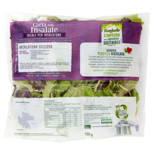 Bonduelle Carta delle Insalate Ricetta Piccantina 100 g