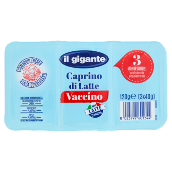 IL GIGANTE Caprino di Latte Vaccino 3 x 40 g