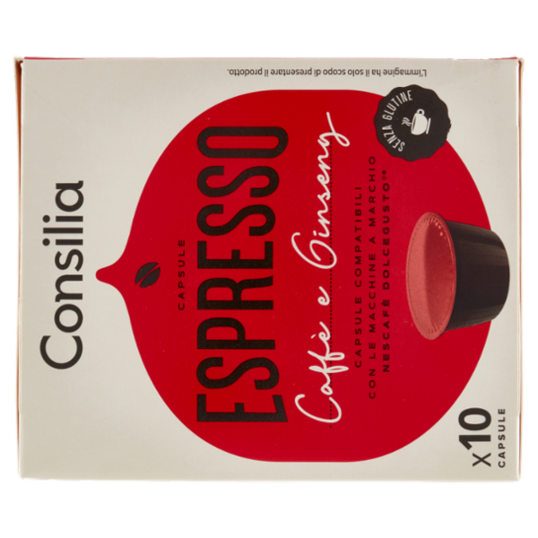 Consilia Caffè e Ginseng Espresso in Capsule Compatibili Dolce Gusto 10 pezzi