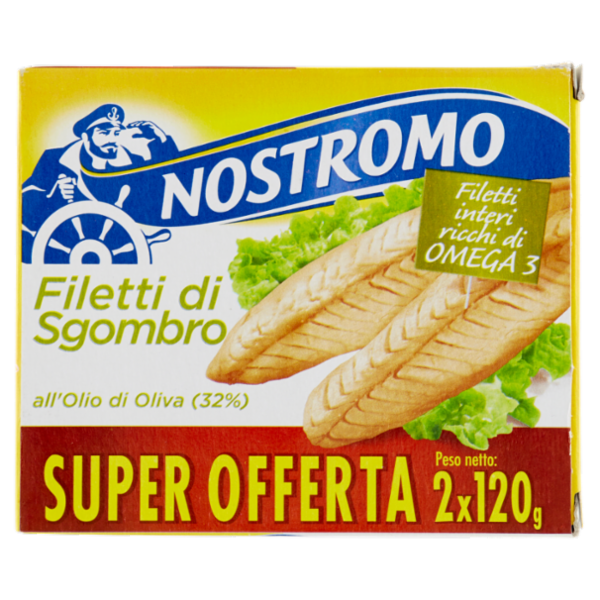 Nostromo Filetti di Sgombro all'Olio di Oliva (32%) 2 x 120 g