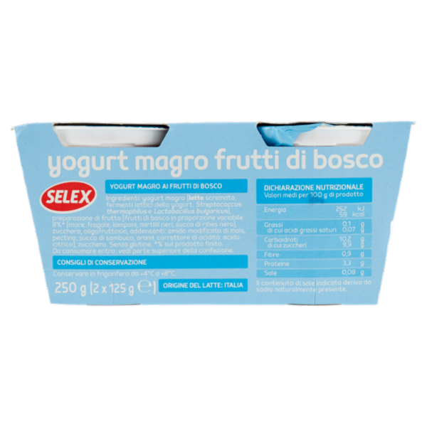 Selex Yogurt Magro Frutti di Bosco 2x125 g