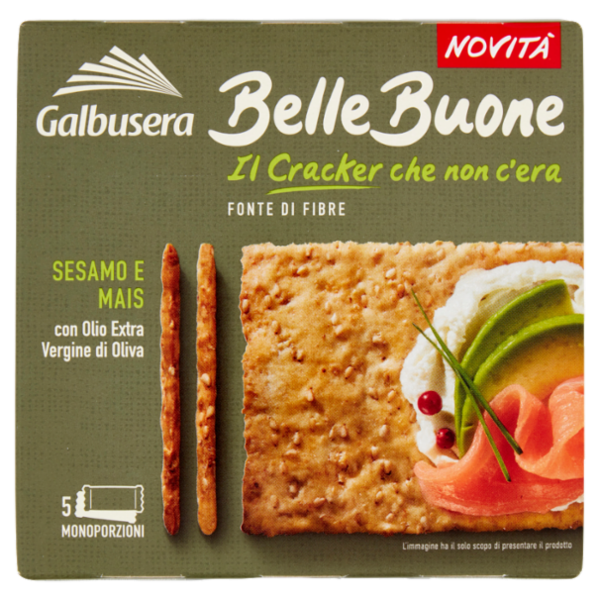Galbusera BelleBuone il Cracker che non c'era Sesamo e Mais 5 x 40 g