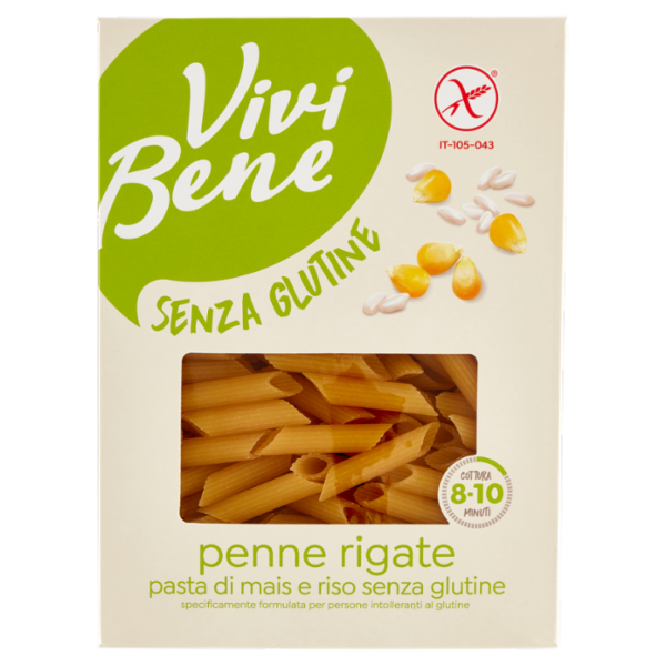 Vivi Bene Senza Glutine Pasta di Mais e Riso Penne Rigate Senza Glutine 400 g