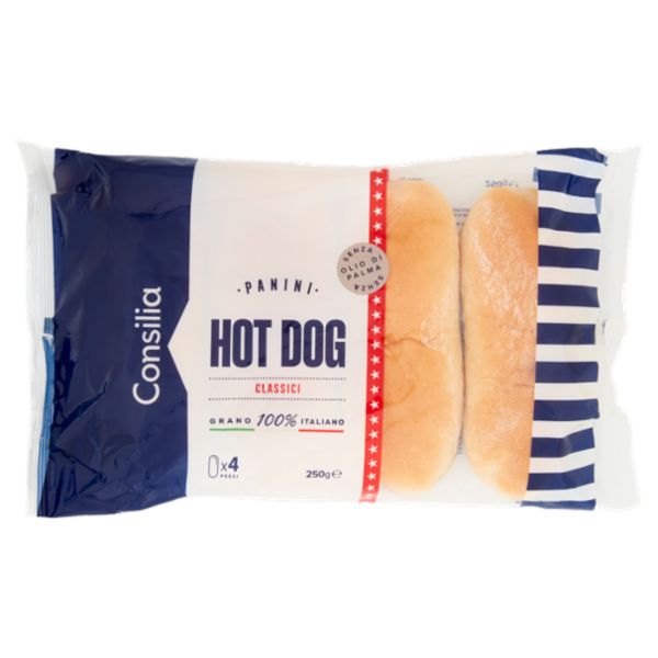 Consilia Pane per Hot Dog 4 pezzi 250 g
