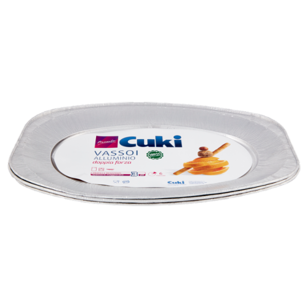 Cuki Presenta Vassoi Alluminio doppia forza 6 Porzioni 3 pz