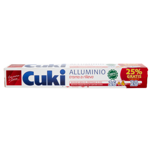 Cuki Alluminio Conserva e Cuoce trama a rilievo 16+4 m = 20 m