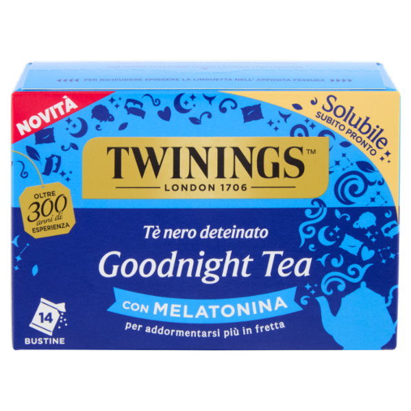 Twinings Goodnight Tea Tè Nero Deteinato solubile con Melatonina 14 bustine The x 4 g