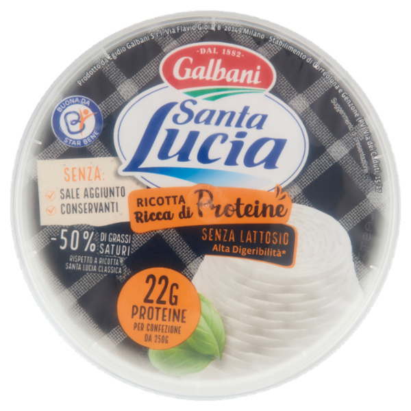 Galbani Santa Lucia Ricotta Ricca di Proteine Senza Lattosio 250 g