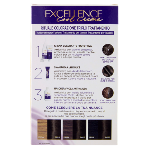 L'Oréal Paris Excellence Cool Creme Colorazione Triplo Trattamento Castano Chiaro Ultra Freddo 5.11