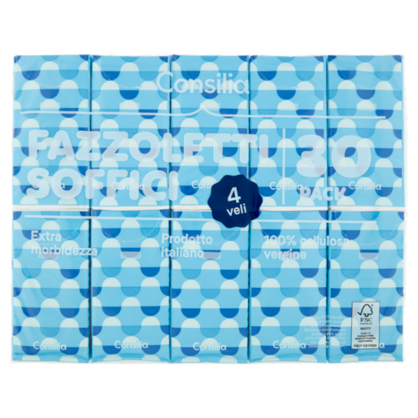 Consilia Fazzoletti di Carta 4 Veli 9x30 pacchetti