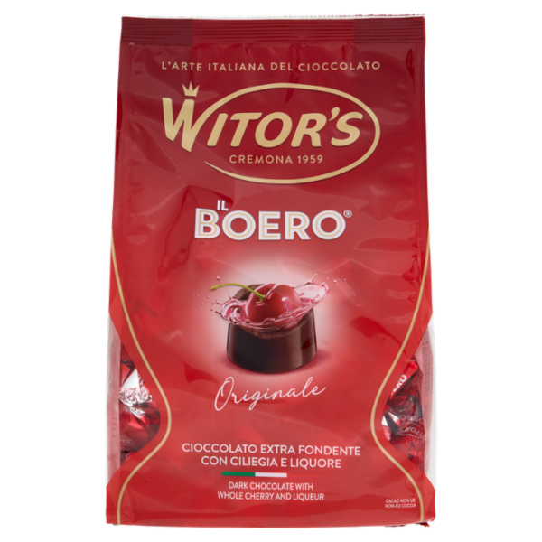 Witor's il Boero Originale Cioccolato Extra Fondente con Ciliegia e Liquore 650 g