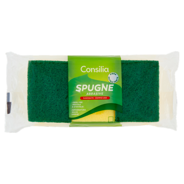 Consilia Spugne Abrasive Sagomate Doppio Uso 3 pezzi