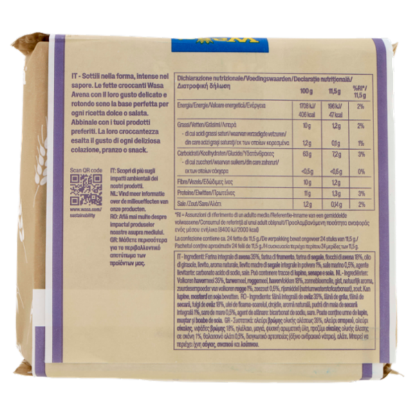 Wasa Chruncy Twist Cracker con Farina Integrale di Avena e Fiocchi d'Avena 265g